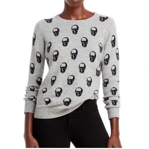 Chelsea & Theodore - 100% cashmere skull pattern crewneck pullover sweater - XS
